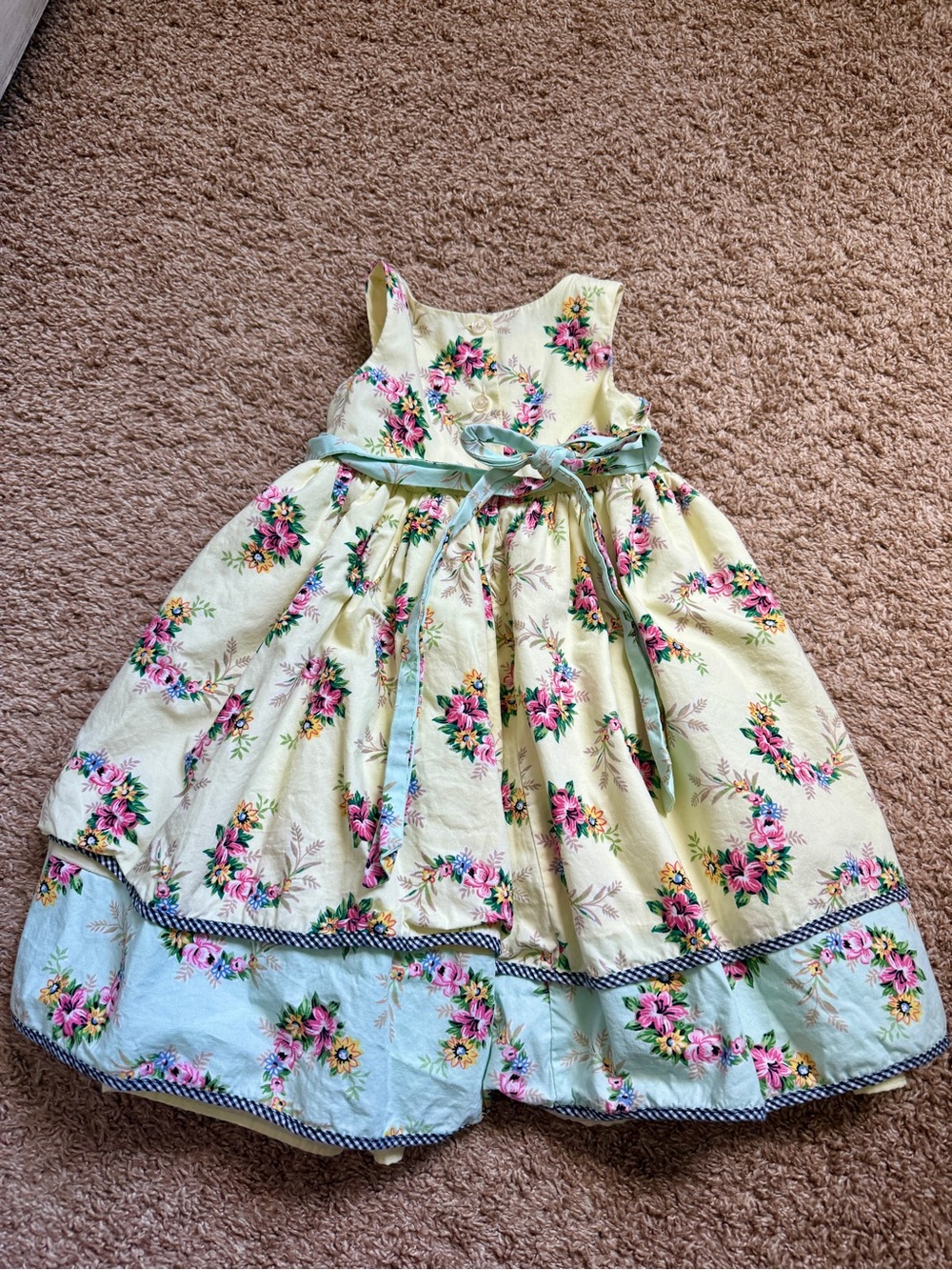 2T Laura Ashley Floral Lily Pastel Fancy Cotton Dress - Picture 2 of 4